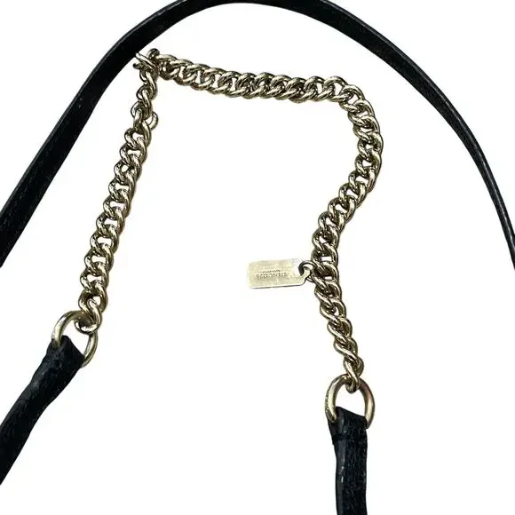 Coach Convertible Crossbody Bag Small Black Pebble Leather Gold Strap Designer - Picture 8 of 10